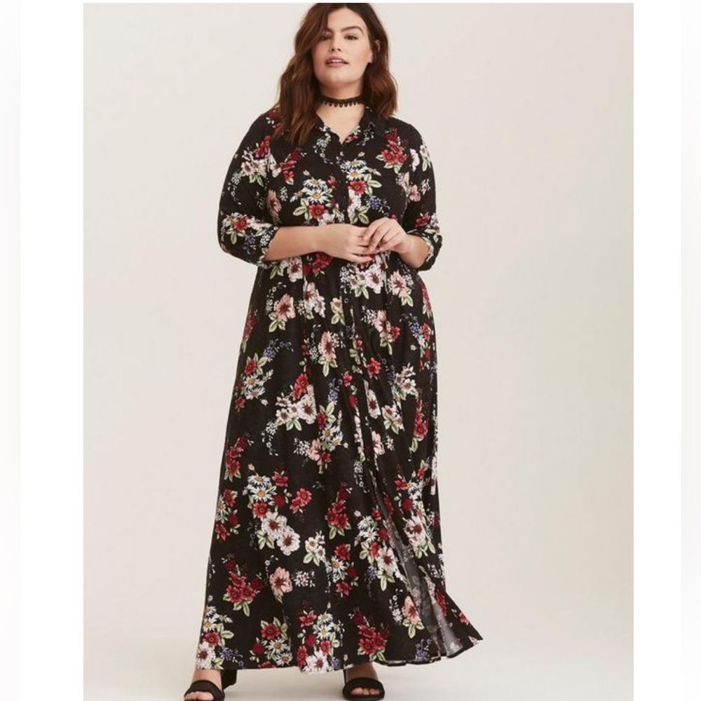 torrid Black Floral Maxi Dress
